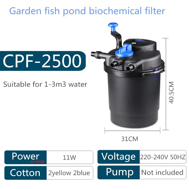 CPF2500 CPF5000 CPF10000 CPF15000 CPF20000 CPF30000 CPF50000 pond swimming pool filter bio pressure UV filter Farm water purifi Oasis Select CPF2500 UK adapter plug