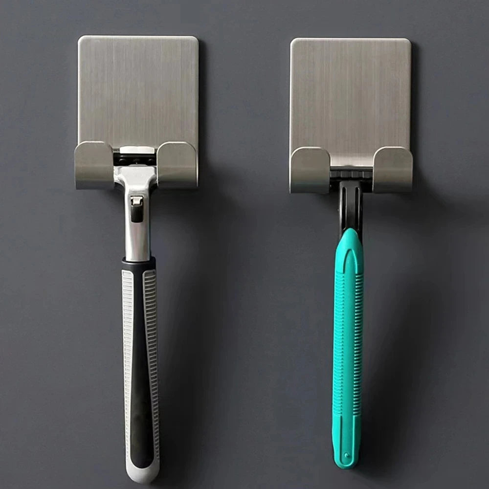 2pcs Punch-free Razor Holder, Storage Hook, Space Aluminum Multi-purpose Bathroom Accessories Oasis Select 2pcs