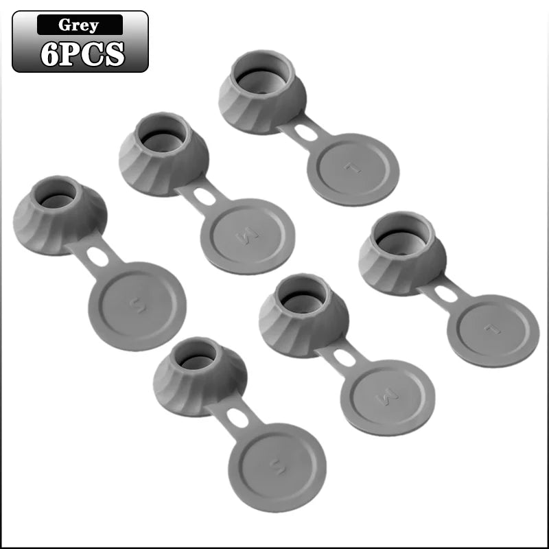 Bottle Emptying Cap Adapter Set Inverted Flip Top Connector in 3 Sizes for Refill Use Shampoo Lotion Cream Travel Containers Oasis Select Grey-6PCS