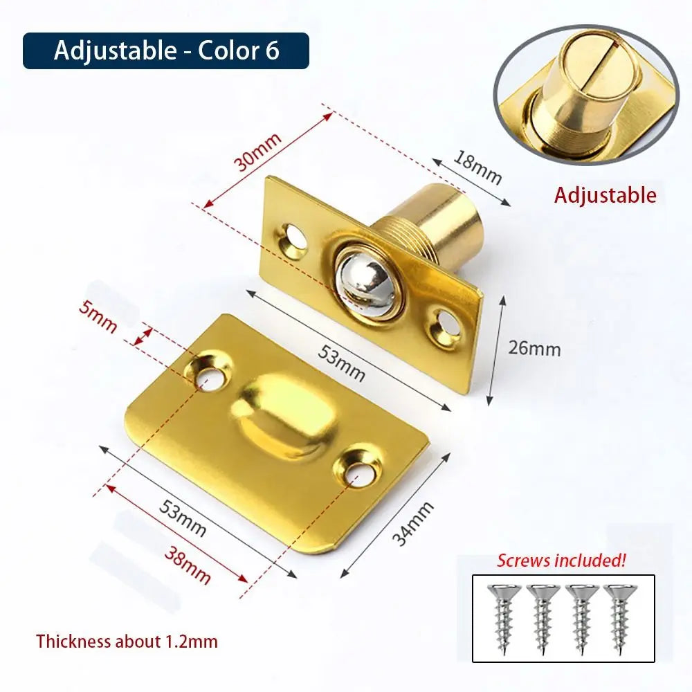 Adjustable Spring Ball Catch Door Latch with Strike Plate