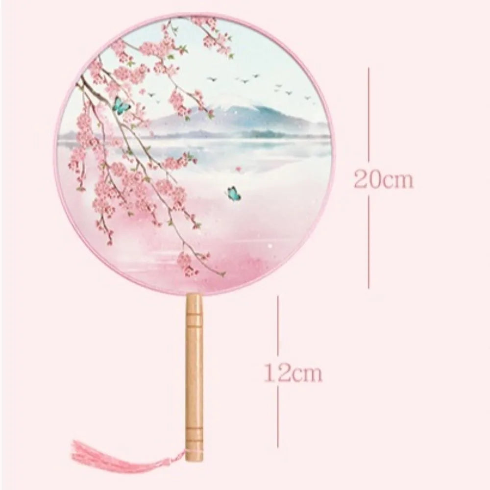 Silk Round Hand Fan – Vintage Chinese Ink Painting Design