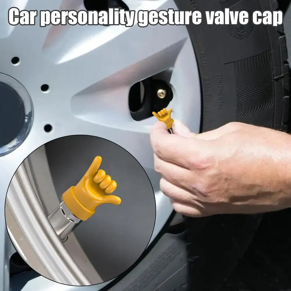 Gesture Tire Valve Stem Caps Covers, Funny Tire Air Caps Universal for Cars,Trucks, SUV, Motorcycles, Bike Oasis Select