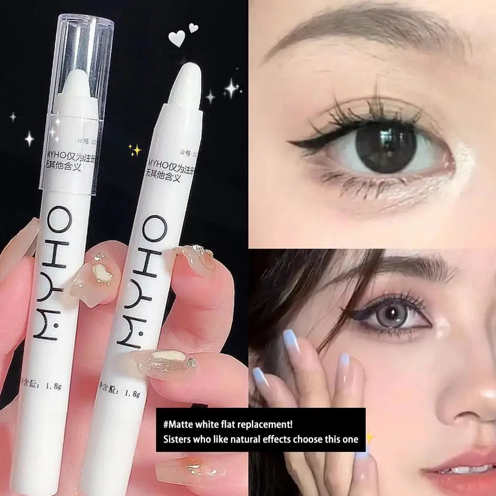 Glitter Highlighter Pen Pearlescent Lying Silkworm Pencil Waterproof Long-lasting Brightening Eyes Stick White Silver Eye Makeup Oasis Select