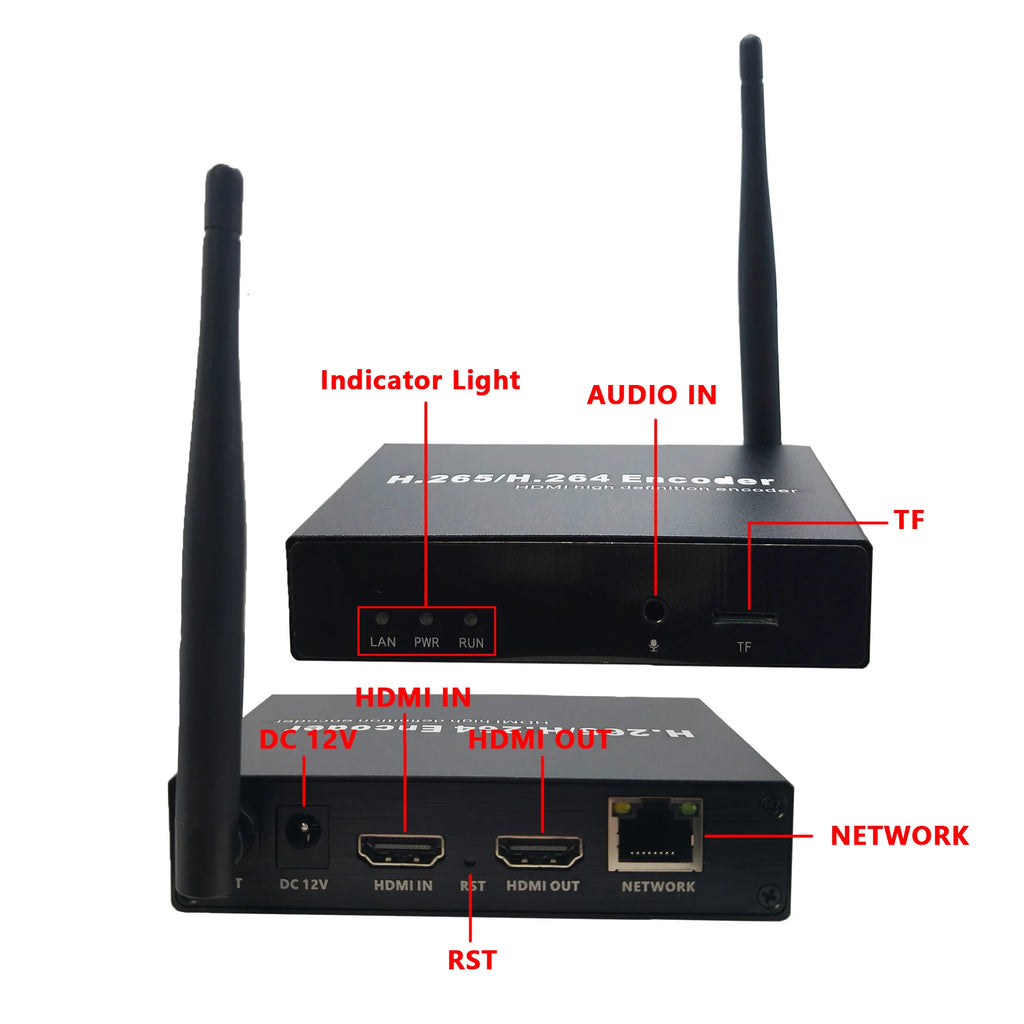 HD 4k Encoder Live Streaming H.265 HEVC H.264 WiFi HD to IP Video Encoder with TF Card Recording RTMP RTSP SRT UDP HLS ONVIF Oasis Select