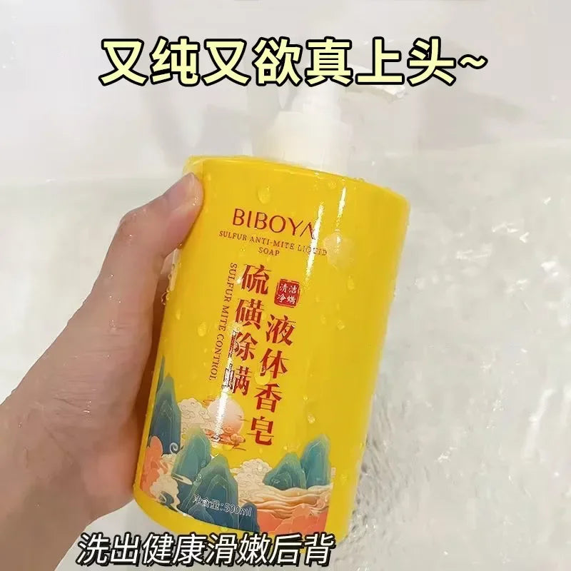 500ml Sulfur Mite Removal Liquid Soap Body Wash Cleaning Large Bottle Body Cleansers Shower gel Oasis Select