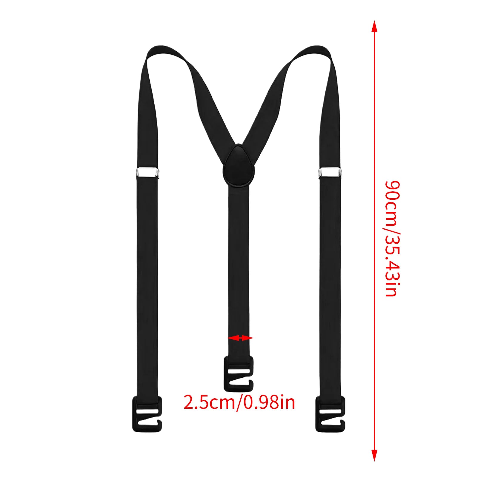1PC Heavy Duty Suspenders For Men Work Biker Outdoor Wide Y-Back With 3 hooks Hook Adjustable Elastic Trouser Braces Strap Belt Oasis Select Black type B