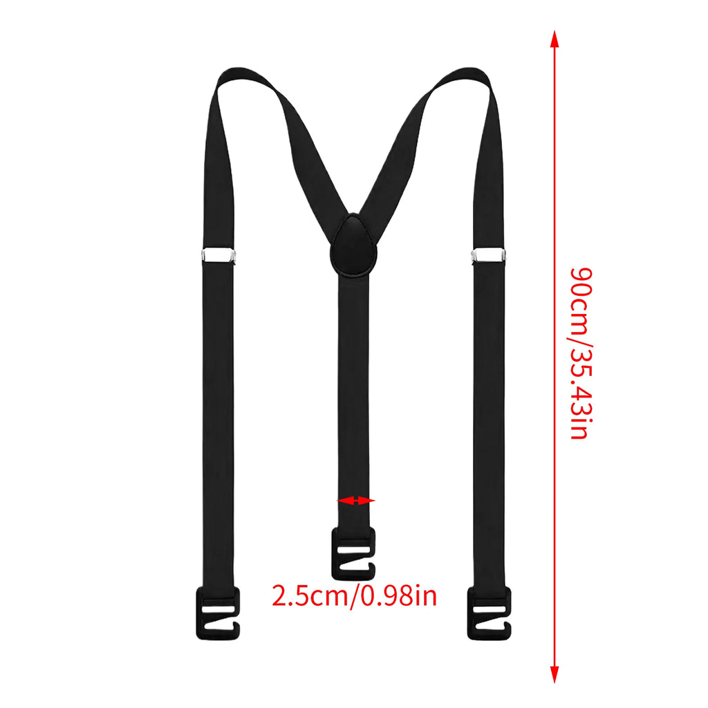 1PC Heavy Duty Suspenders For Men Work Biker Outdoor Wide Y-Back With 3 hooks Hook Adjustable Elastic Trouser Braces Strap Belt Oasis Select Black type B