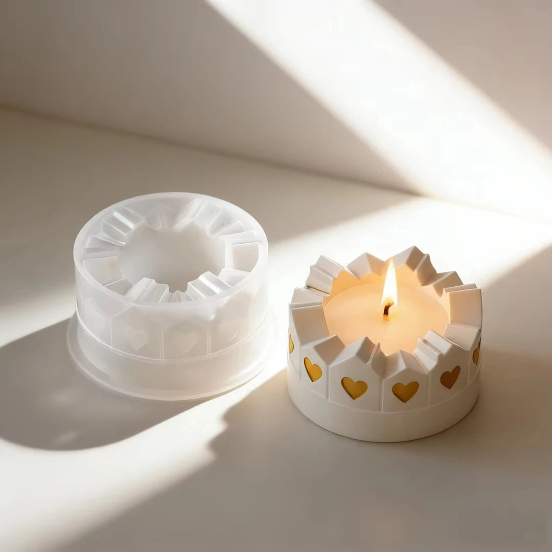 DIY Home Decor Round Candle Holder Silicone Mold Love Ring House Flowerpot Making Plaster Resin Molds Storage Container Casting Oasis Select