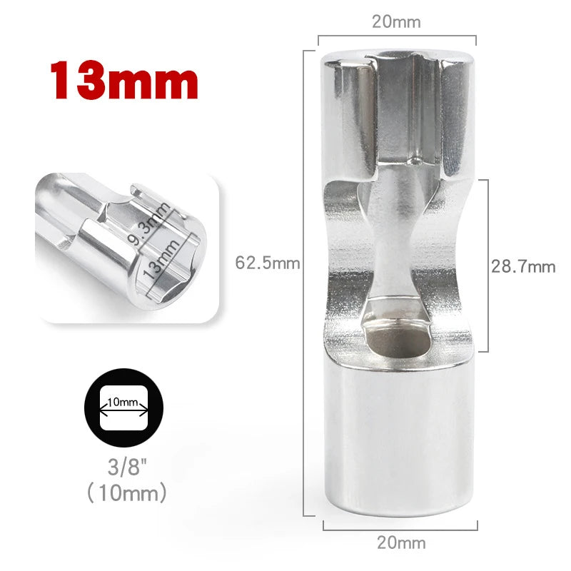 Diesel Injector Pipe Remove Wrench, 10mm-19mm, Fuel Line Socket Adapter Tool Oasis Select 13mm