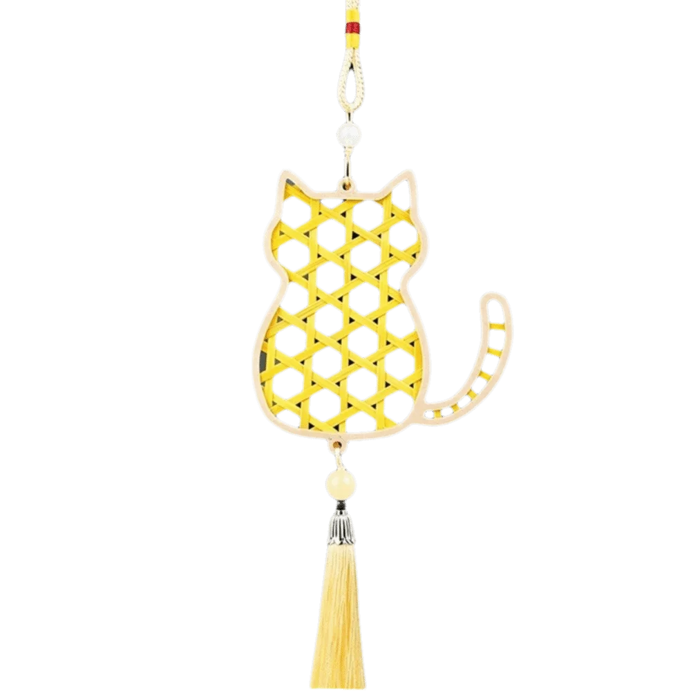 Handmade Bamboo Pendant Material Kit Cat Butterfly Zongzi Dragon Boat Festival DIY Kit Handicraft Tassel Hanging Ornaments Oasis Select Cat