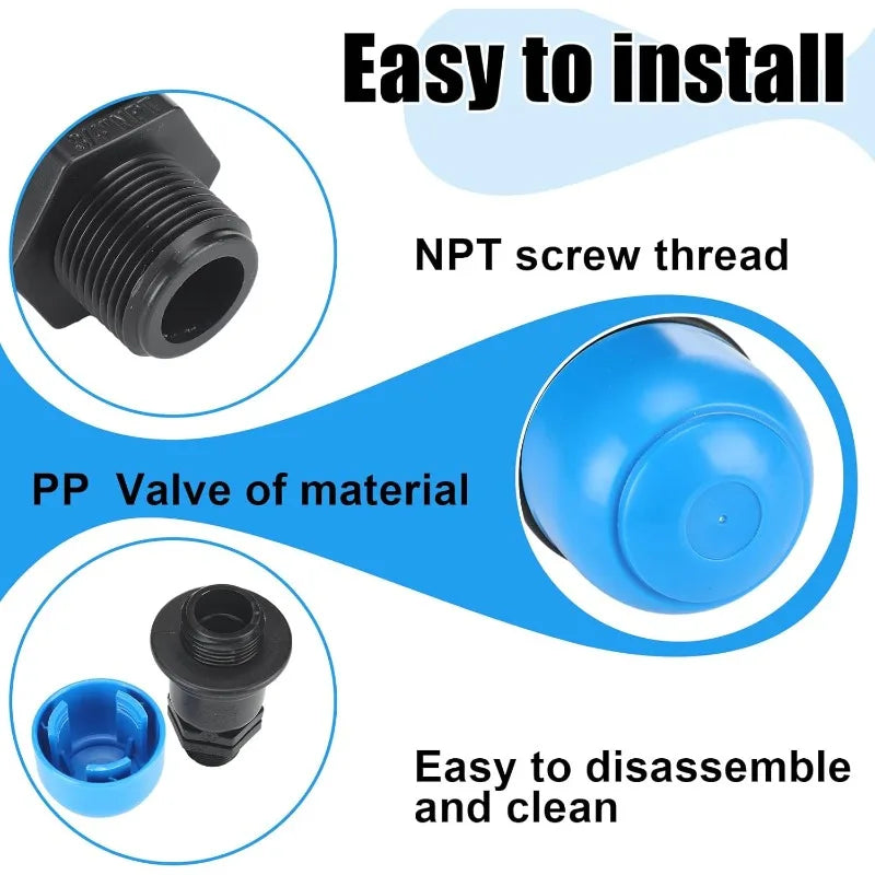 2PCS Kinetic Release Air Valve 3/4" BSP/NPT Male Thread Air Relief Vent Irrigation Water Saving for Agricultural Drip Systems Oasis Select