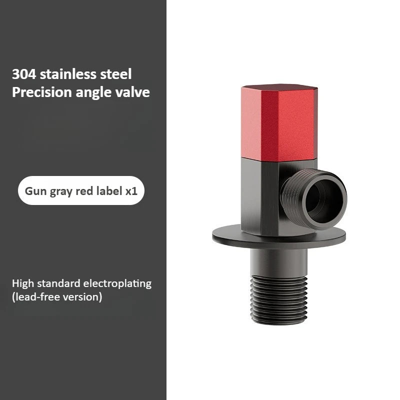 Brass Red Blue Angle Valve Hot and Cold Water Valve Bathroom Thread Bathroom Faucet Water Heater Filling Valve Accessories Oasis Select Hot water (red) B