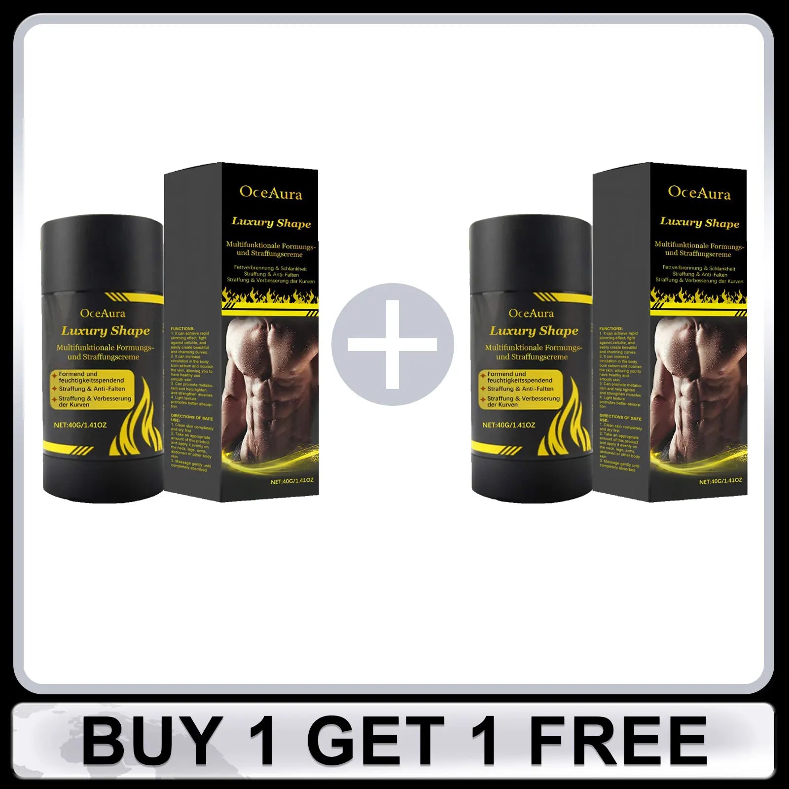 Firming Cream for Men Shaping Fat Burning Reduce Cellulite Improve Sagging Skin Enhancer Abdominal Muscle Tightening Cream Stick Oasis Select Buy 1 Get 1 Free