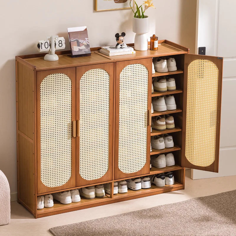 Cream wind arc door shoe cabinet living room household entrance entrance multi-layer shoe rack dormitory storage cabinet storage Oasis Select