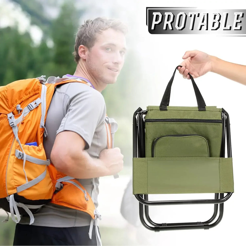 Fishing Stool Detachable Portable Folding Chair Beach Camping Chair with Cooler Bag Backrest Lightweight Outdoor Folding Chair Oasis Select