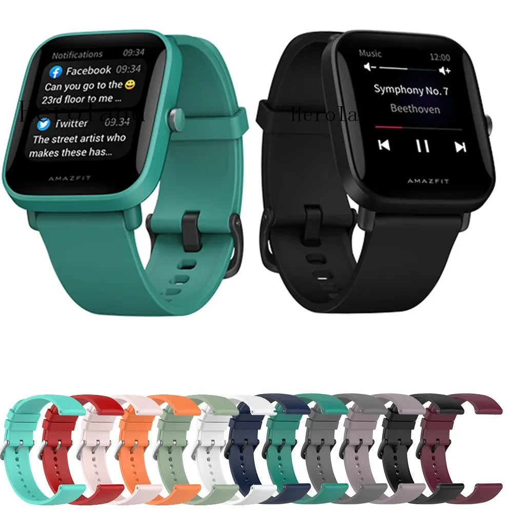Silicone Watch Band for Amazfit Bip U/S, GTR & Samsung 20/22mm Smartwatch Band Oasis Select