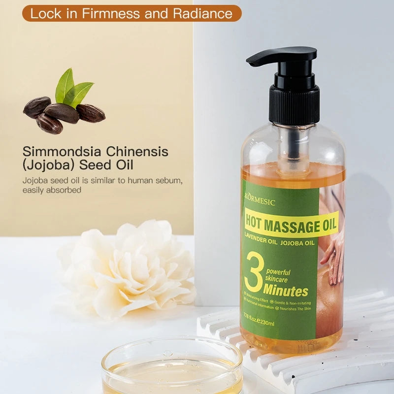 KORMESIC 230ml Warming Body Massage Oil – Lavender & Glycerin Body Massage Oil Oasis Select