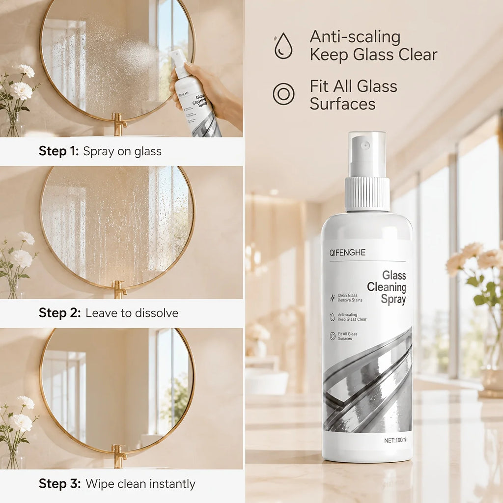 QIFENGHE Glass Cleaner Spray – Mirror, Shower & Tile Glass Cleaner Spray Oasis Select