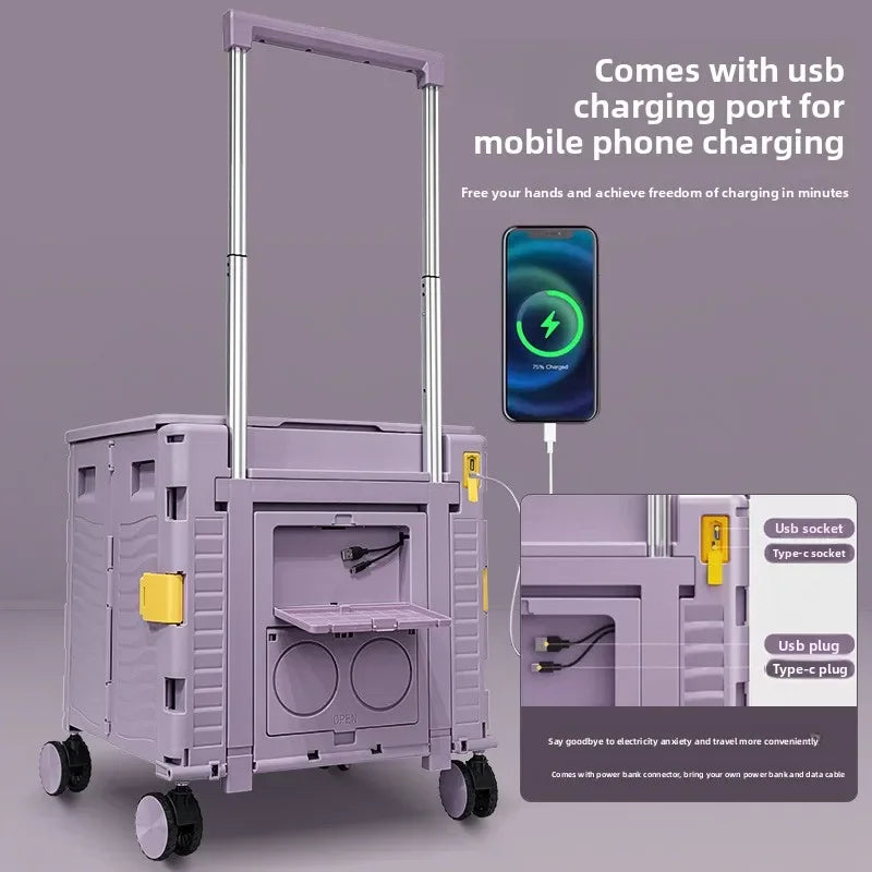 Multi-functional Outdoor camping folding shopping cart household trolley storage box Oasis Select