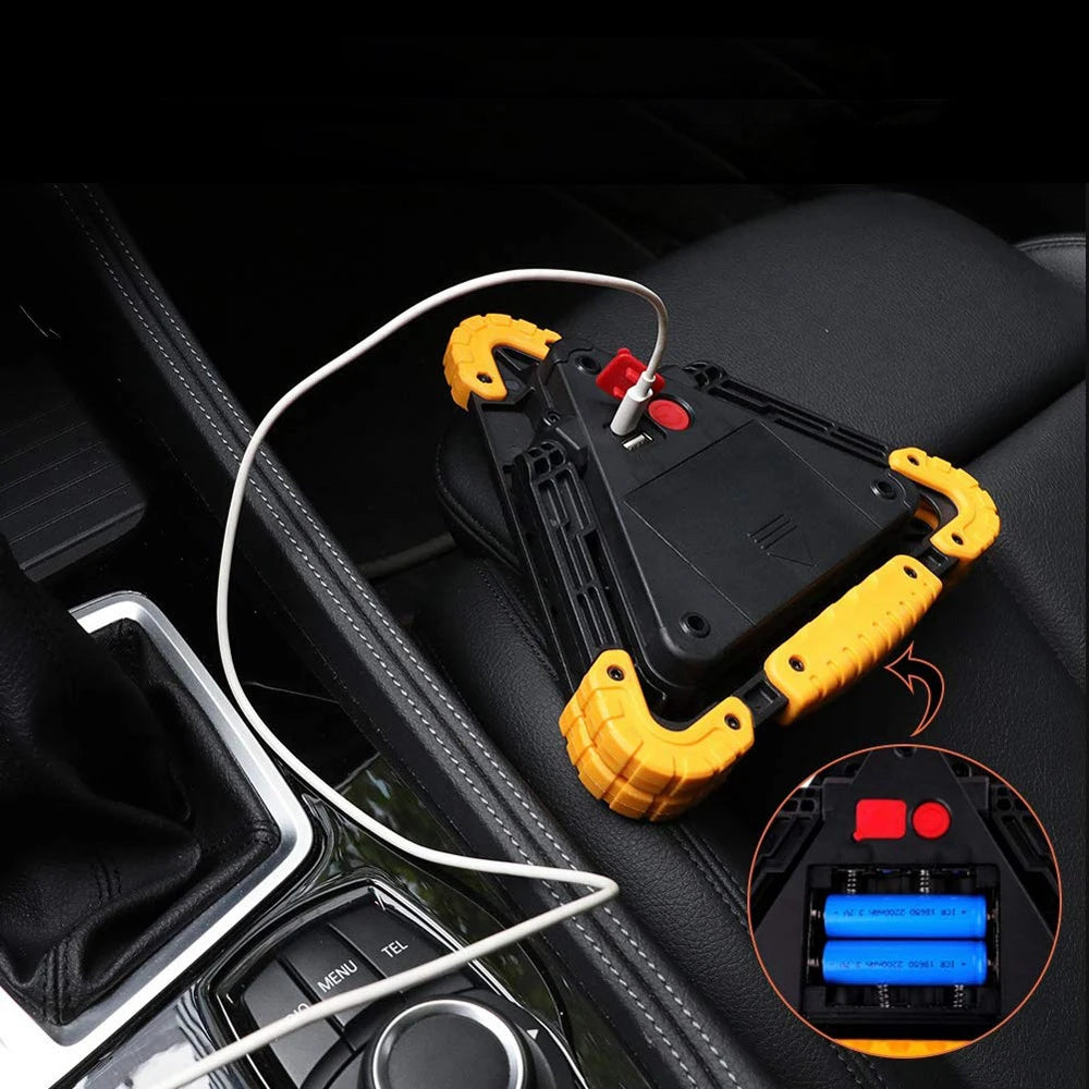 COB 30W Rechargeable Triangle Emergency Car Work Light 1500LM