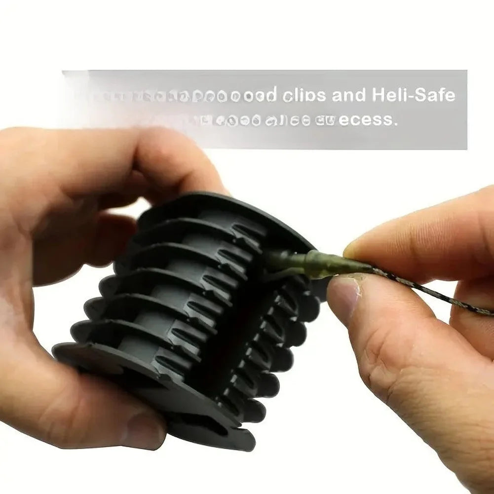 Black 6 Leader Fishing Rig Storage Box Line Organizer With Clips For Carp Fishing Tackle Gear Portable Plastic Container Oasis Select
