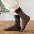 1/3/5pairs Women'S Velvet Thick Floor Socks Home Sleeping Socks Winter Warm Soft Warm Plush Sock Girls Solid Color Velvet Socks Oasis Select coffee 1