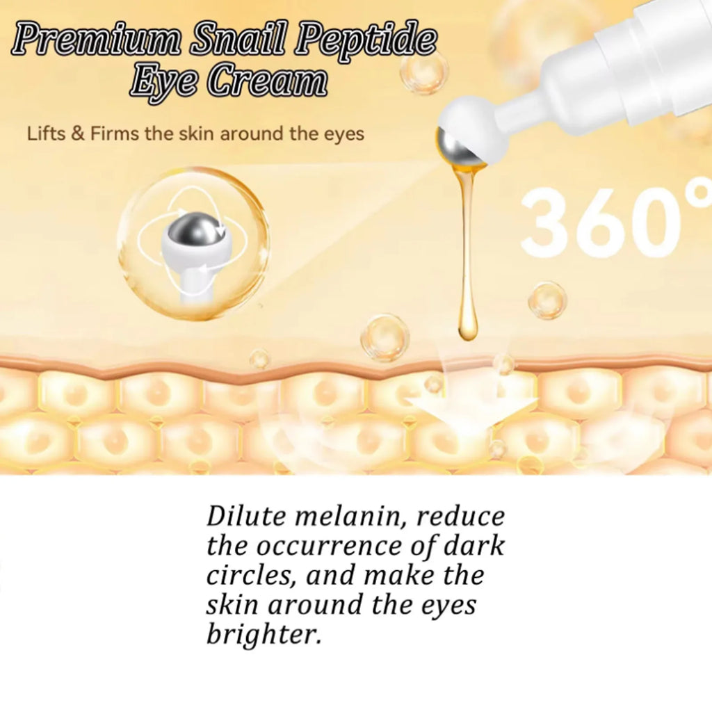 Snail Peptide Eye Cream Remove Eye Bag Anti-Puffiness Fade Dark Circle Firming Skin Roller Massage Nourishing Care Eye Cream Oasis Select