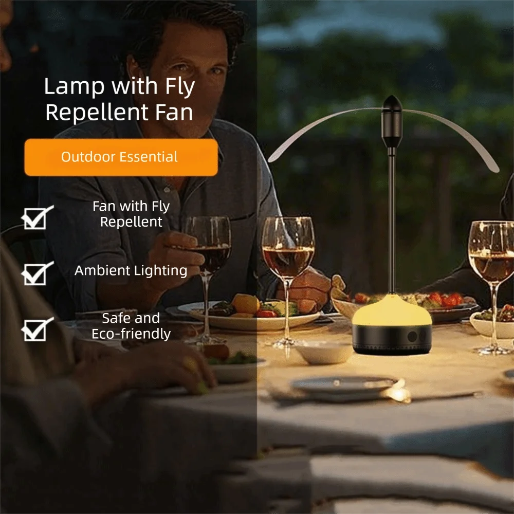 Desk Use Foldable Design Fly Fan Hangable Multi Functional Portable Fan Night Light Repellent Light Table Fan Outdoor Use Oasis Select