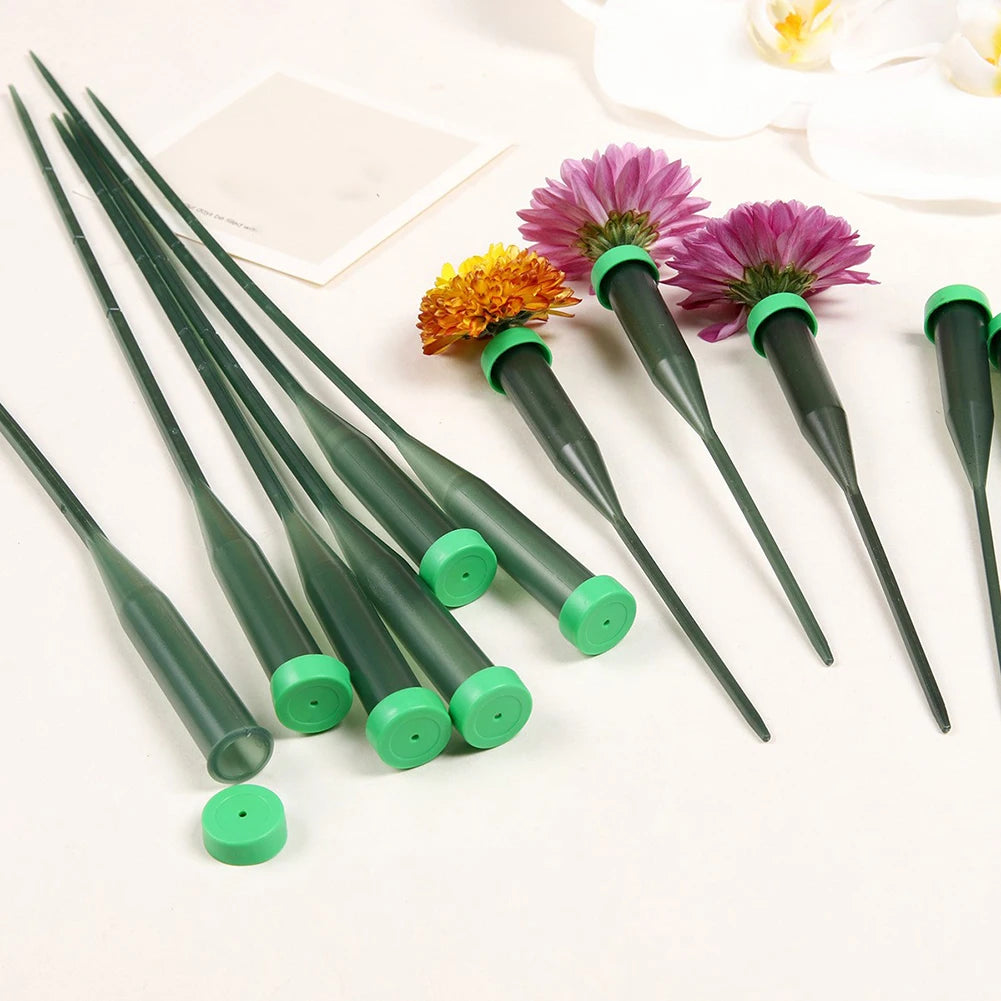 25Pcs Green Floral Water Tubes 14.5cm 30cm With Cap For Fresh Flower Arrangements Hydration Plant Care Accessories Oasis Select