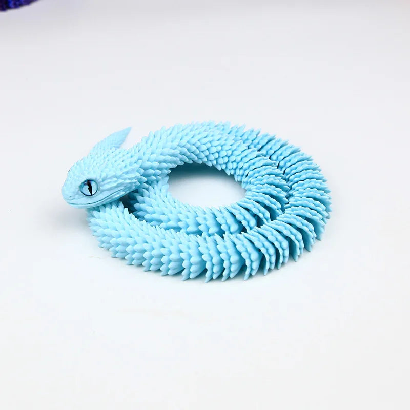 Snake Sculpture Articulated Snake Decor Articulated Snake Figurine with Movable Joints 3d Printed Model for Home for Bookshelf Oasis Select Sky Blue