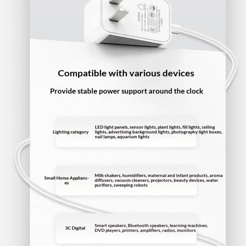 Power Adapter AC 100v-240v DC 12V 1A Portable Plug Driver Power Supply For LED Lighting Oasis Select