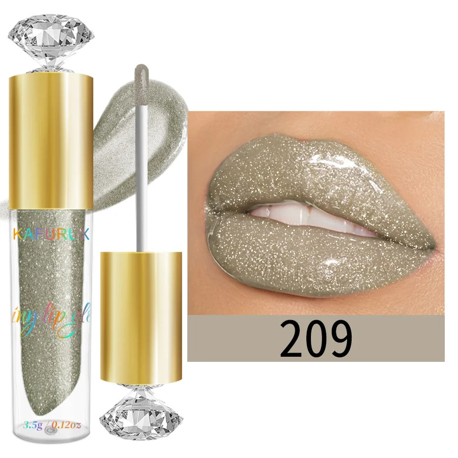 KAFURUX Diamond Glitter Lip Gloss – 9 Shades, Moisturizing