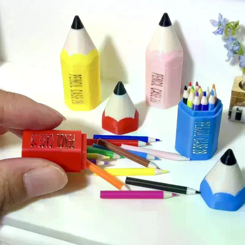 10/12Pcs Kid Pretend Play Toy Dollhouse Miniature Colored Pen Mini Pencil School Supplies Model Doll House Accessories Oasis Select