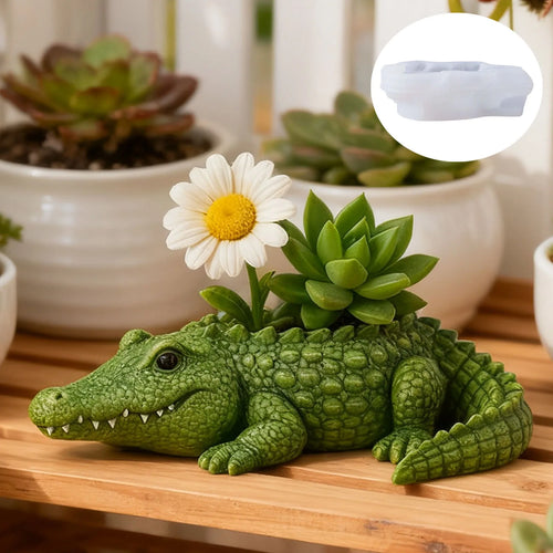 3D Crocodile Silicone Mold – DIY Gypsum, Resin & Planter Silicone Craft Mold Oasis Select