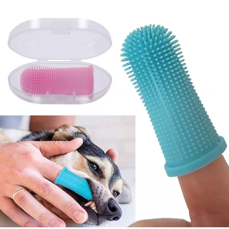Dog Super Soft pet Finger Toothbrush Teeth Cleaning Breath Care Nontoxic Silicone Tooth Brush Cat dog toothbrush pet products Oasis Select
