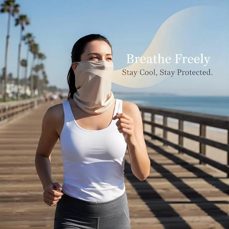 Ice Silk Women Face Mask UV Defense Elegant Neck Cover Lightweight Outdoor Sun Protection for Driving Oasis Select