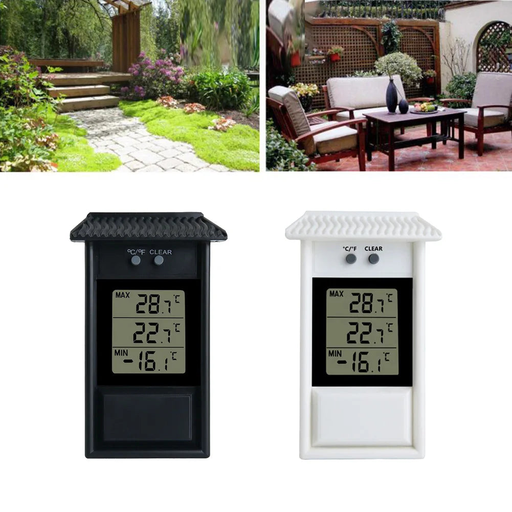 Digital Thermometer Display Max Min Greenhouse Garden Indoor Outdoor Wall Room Waterproof Wall Mounted Oasis Select