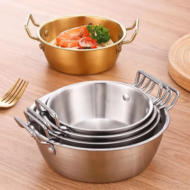 1pcs Stainless Steel Korean Style Pot Golden Sauce Dishes Appetizer Serving Dishes Sets Tray Spice Plates Kitchen Tableware Oasis Select