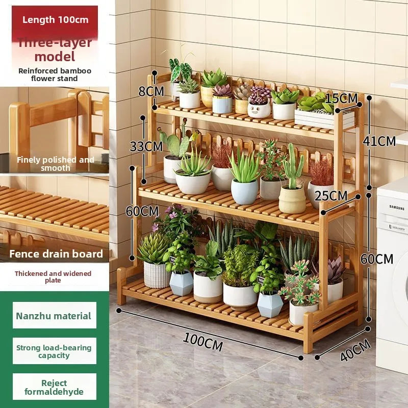 Floor-to-ceiling new stepped movable multi-layer flower pot shelf Oasis Select Primary-3-100cm