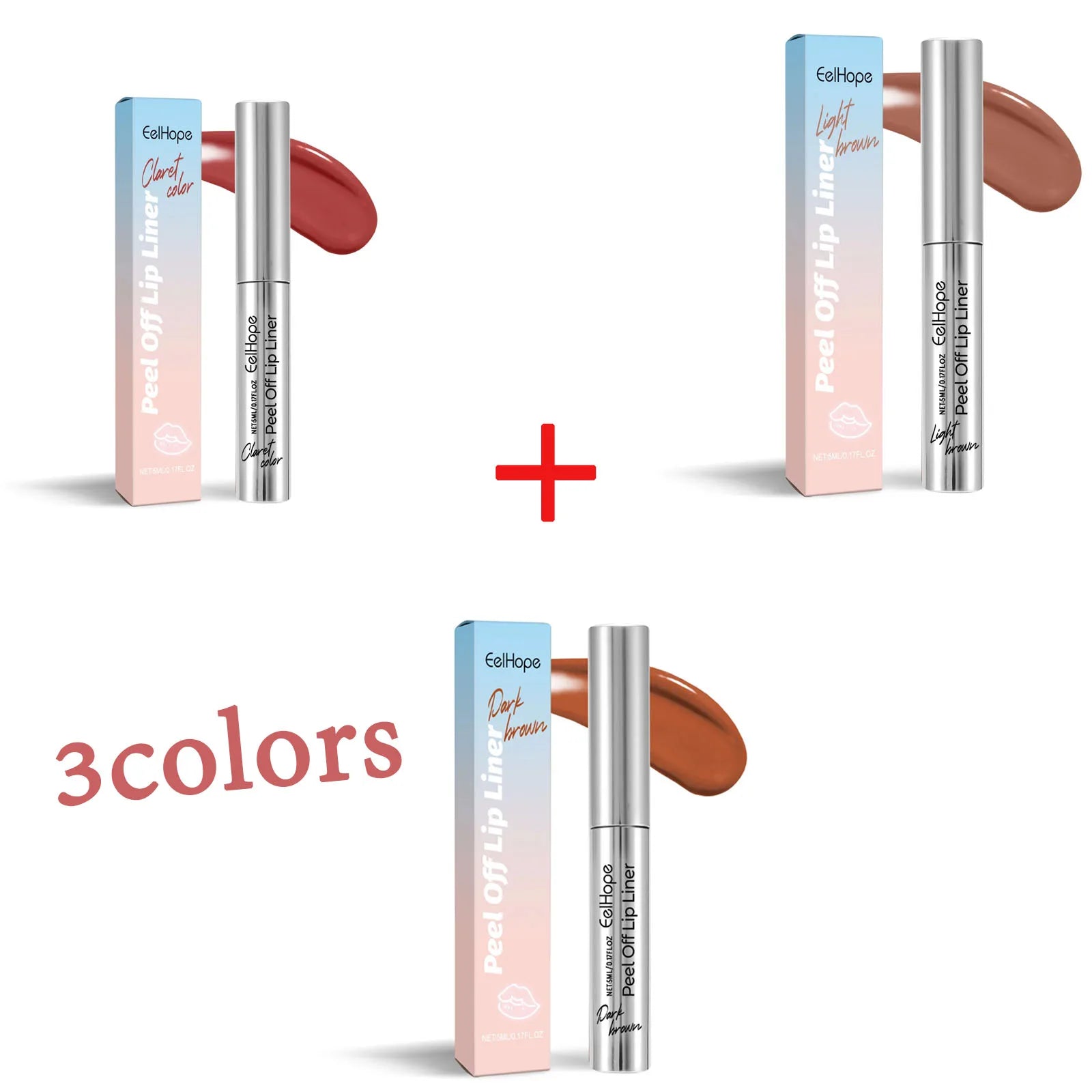 Eelhope Peel-Off Lip Liner – Waterproof Matte Tint Lip Stain Peel-Off Lip Liner Oasis Select 3 colors