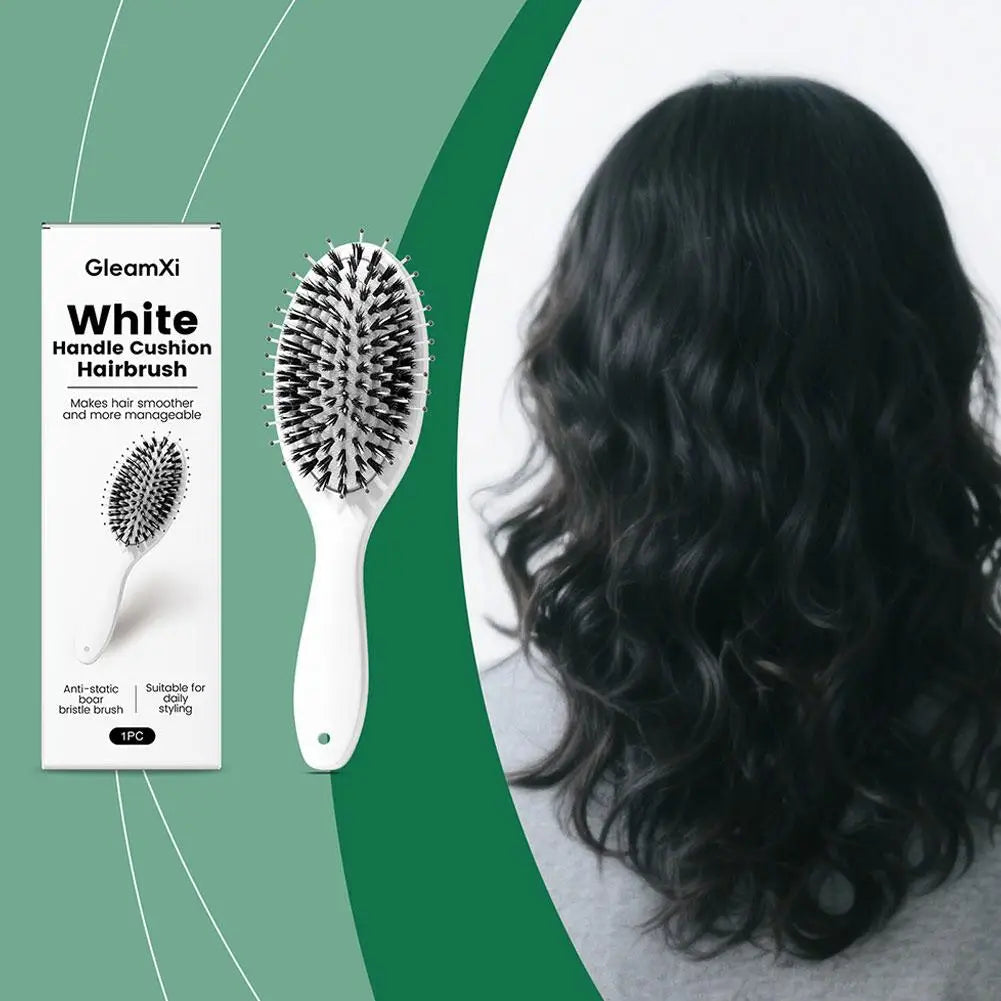 Boar Bristle Cushion Hair Brush – Anti-Static Styling Tool