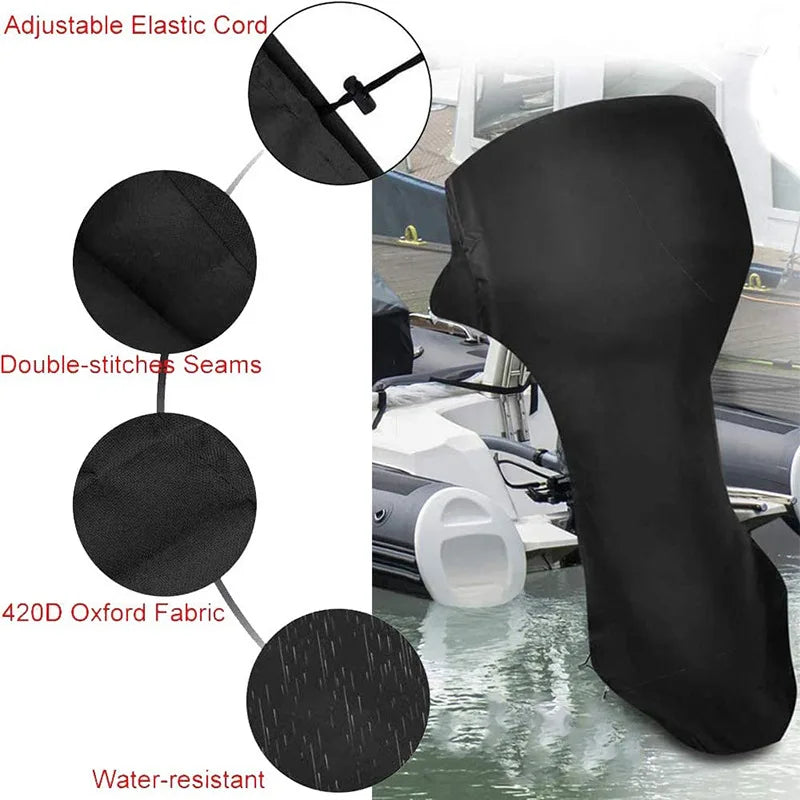 600D Boat Boat Motor Cover Waterproof UV-Proof Full Outboard Motor Cover Fade Crack Resistant Heavy-Duty Engine Protector Canvas Oasis Select