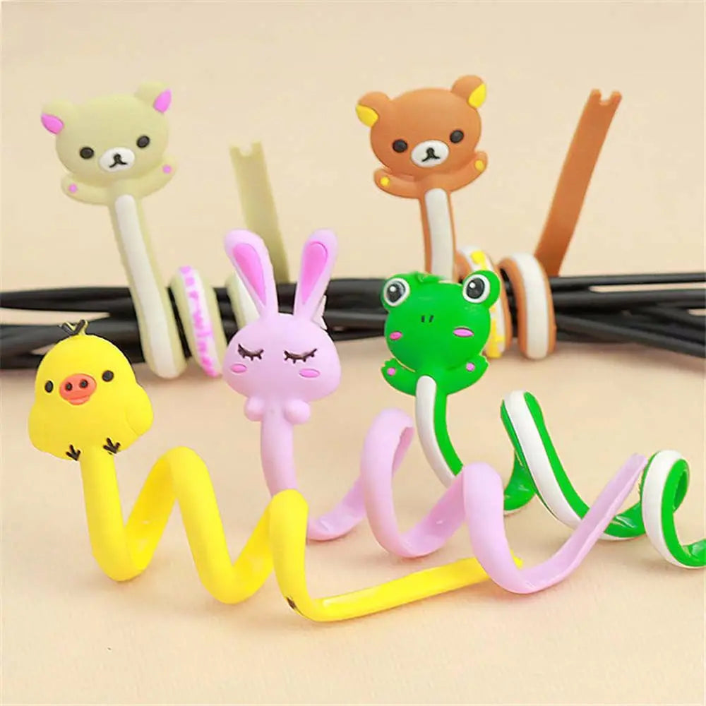 PVC Cartoon Cute Earphone Headphone Phone Line Cable Clip Wire Holder Cable Organizer Cable Winder Cable Clamp Wire Winder Oasis Select