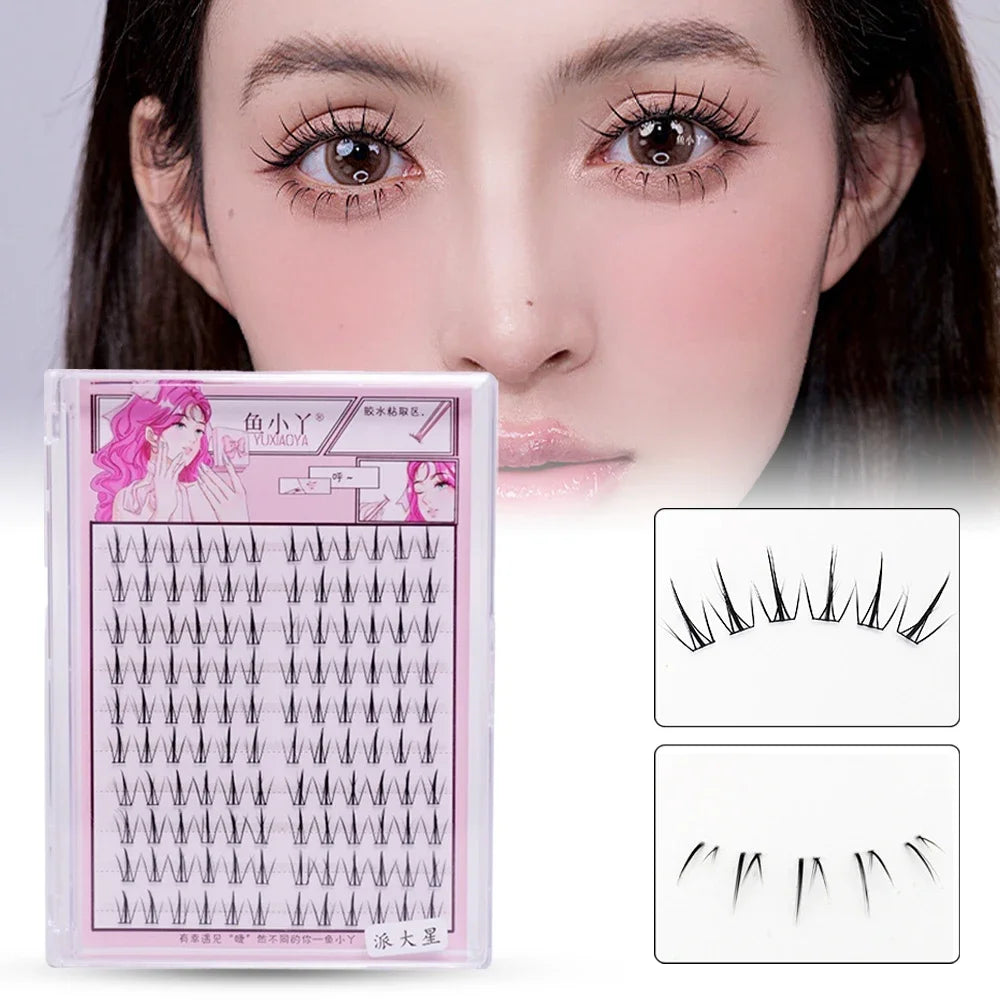 Manga Style Segmented Lash Clusters, Large Capacity Black Stem Individual False Eyelashes, Natural Daily Eye Makeup Oasis Select