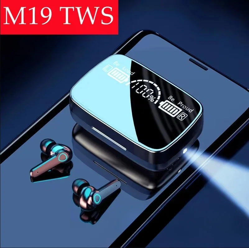 M19 headset TWS Earphone Intelligente Touch Control Wireless Bluetooth-compatible Headphones Waterproof LED Display With Mic Oasis Select