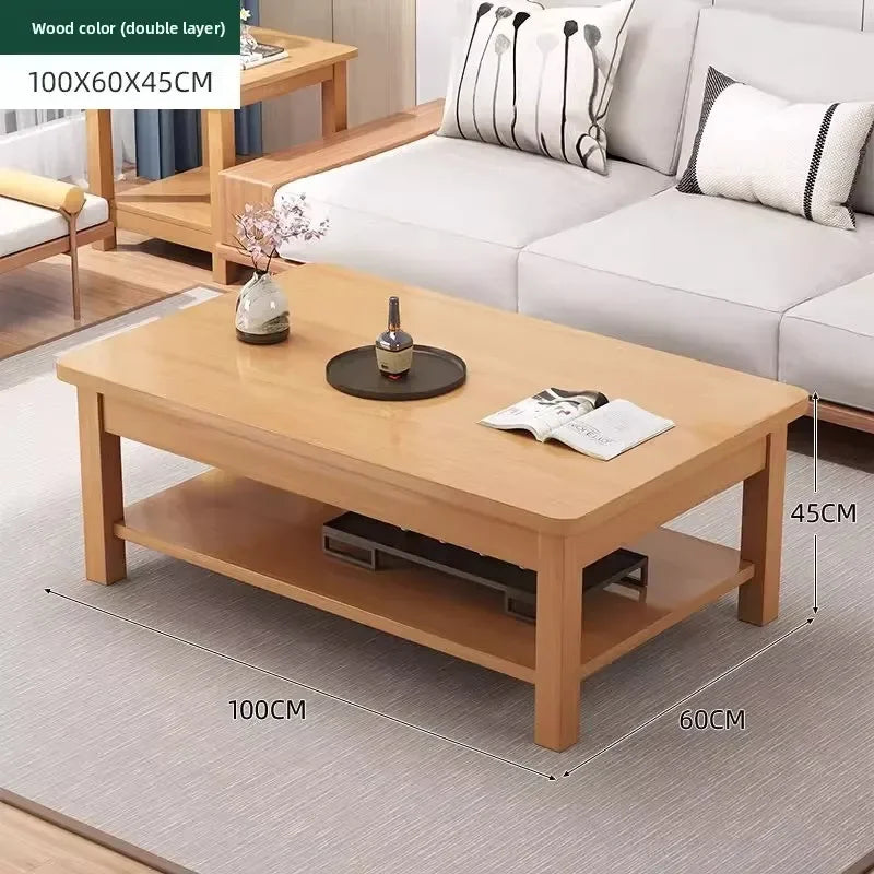 Coffee table new Chinese style living room rectangular solid wood leg tea table office tea table small apartment low table Oasis Select SCXJM-100x60