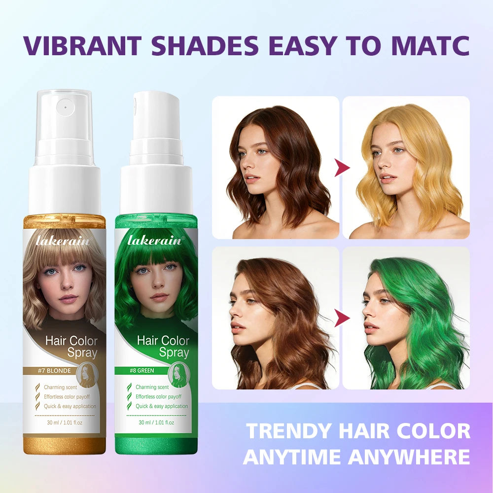 Hair Color Spray Disposable Hair Dye Spray DIY One-Time Hair Color Liquid Washable 8 Colors Party Temporary Hair Styling Spray Oasis Select