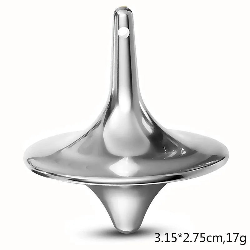 Metal Gyroscope Spinning Top Fidget Toy – Stress Relief Gift Fidget Gyroscope Toy Oasis Select Silver One Size
