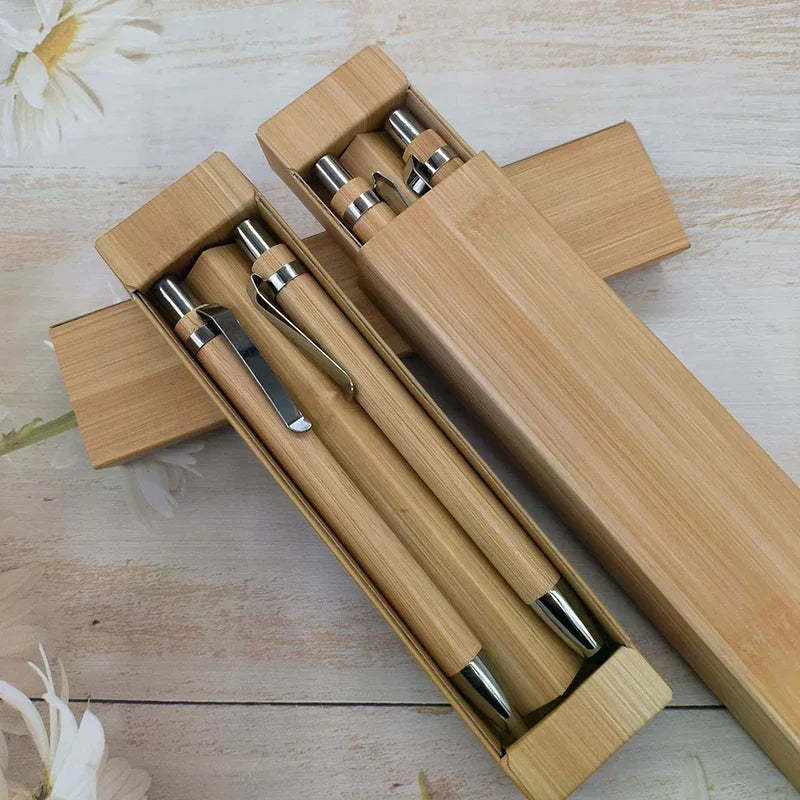 2Pcs Bamboo Ballpoint Pen Stylus Contact Pen Office & School Supplies Pens & Writing Supplies Gifts-Black Ink Oasis Select