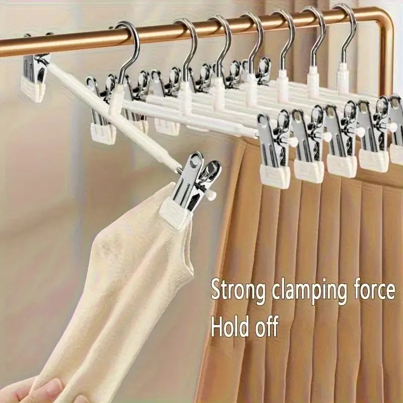 12PCS Adjustable Clip on Hangers, Anti Slip and Space Saving Metal Hangers, Suitable for Pants, Skirts and All Clothing Oasis Select